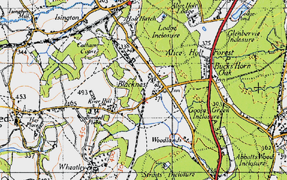 Old map of Blacknest in 1940