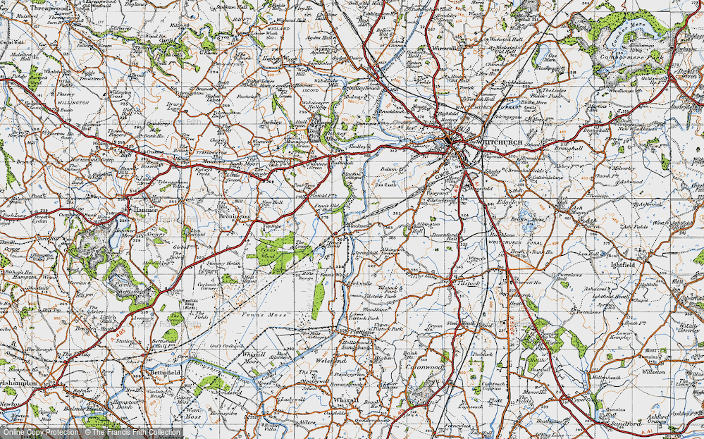 Old Map of Historic Map covering Blackhoe Cottages in 1947