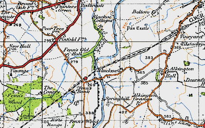 Old map of Blackoe in 1947