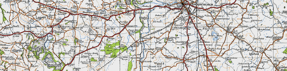 Old map of Blackhoe Cottages in 1947
