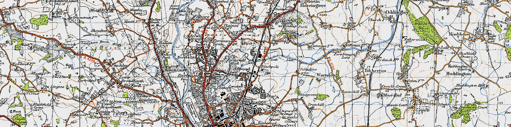 Old map of Blackpole in 1947