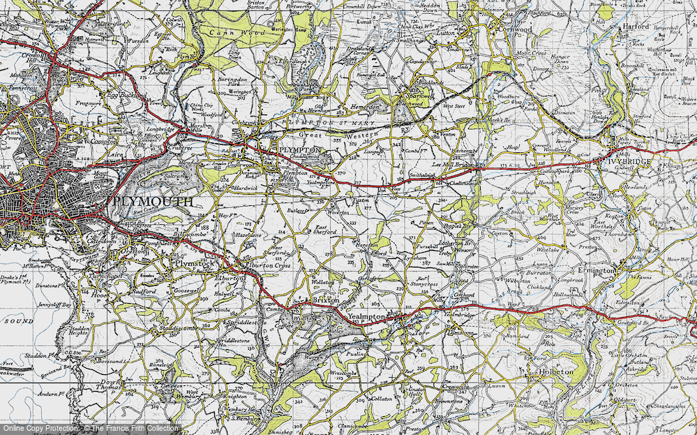 Old Map of Historic Map covering Butlas in 1946