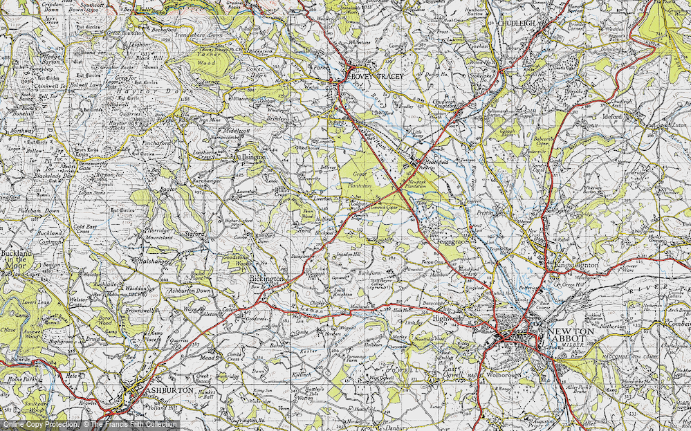 Old Map of Historic Map covering Belle Vue in 1946