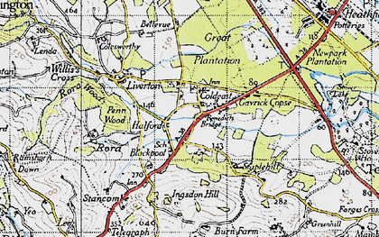 Old map of Belle Vue in 1946