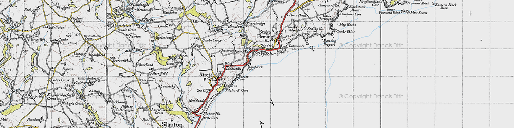 Old map of Asherne in 1946