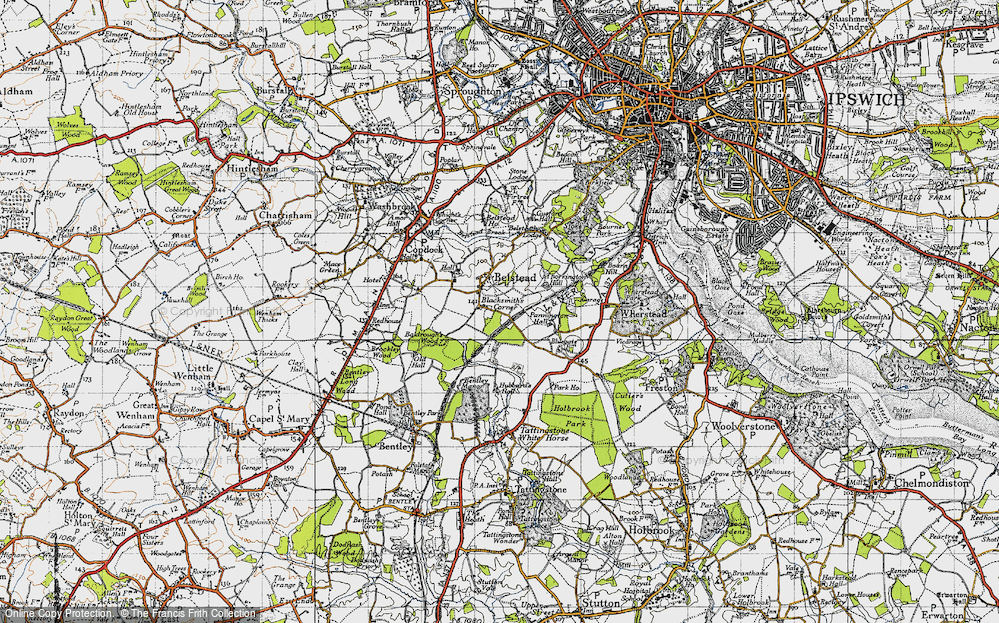 Old Map of Blacksmith's Corner, 1946 in 1946