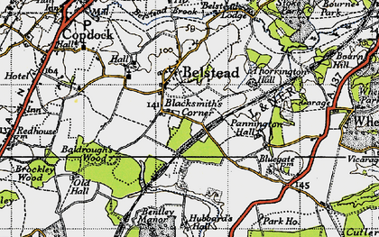 Old map of Blacksmith's Corner in 1946