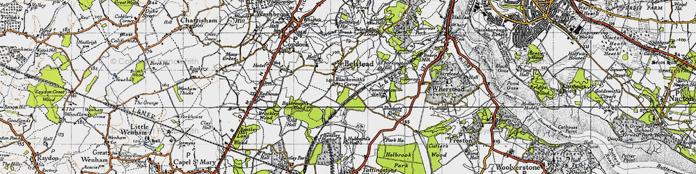 Old map of Blacksmith's Corner in 1946