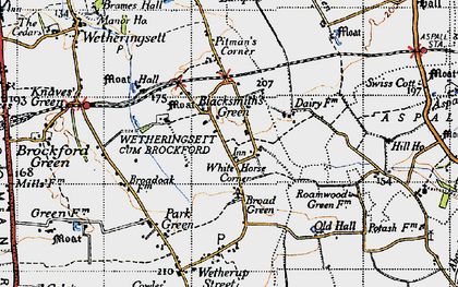 Old map of Blacksmith's Green in 1946