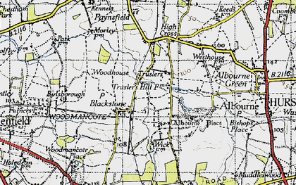 Old map of Blackstone in 1940
