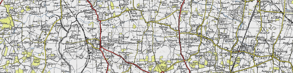 Old map of Blackstone in 1940