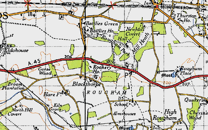 Old map of Battlies Ho in 1946
