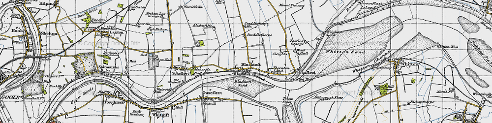 Old map of Blacktoft Sands in 1947