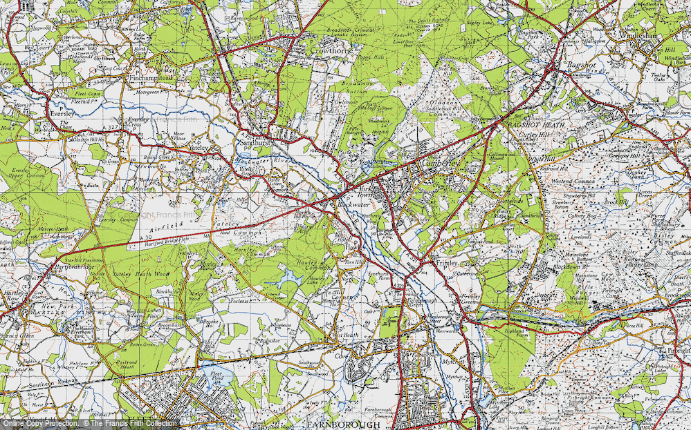 Old Map of Blackwater, 1940 in 1940