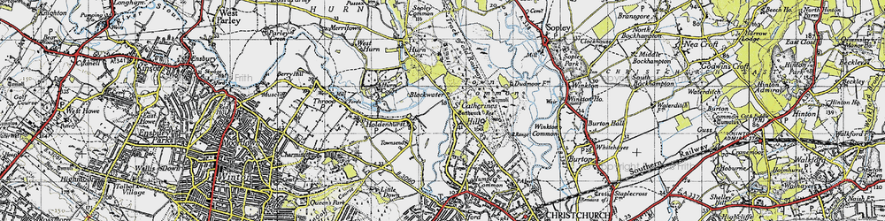Old map of Blackwater in 1940