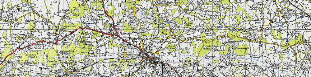 Old map of Blackwell in 1946