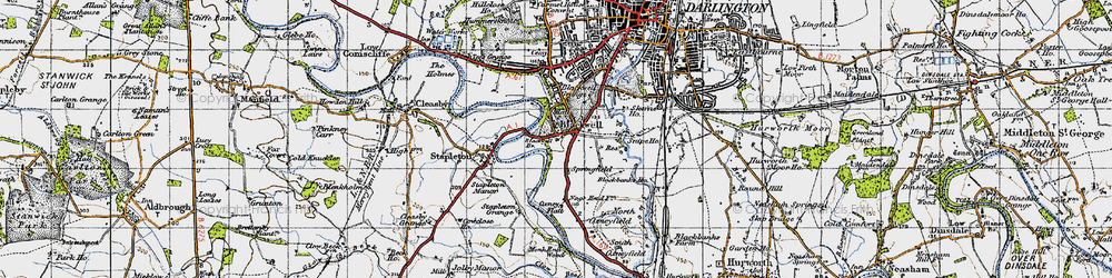 Old map of Blackwell in 1947