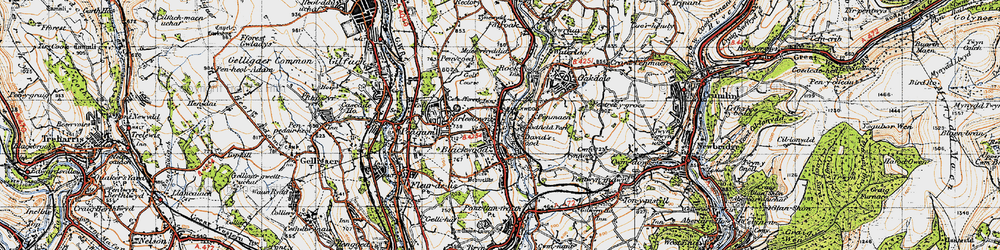 Old map of Blackwood in 1947