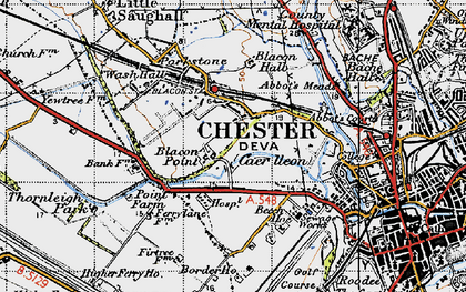 Old map of Blacon in 1947