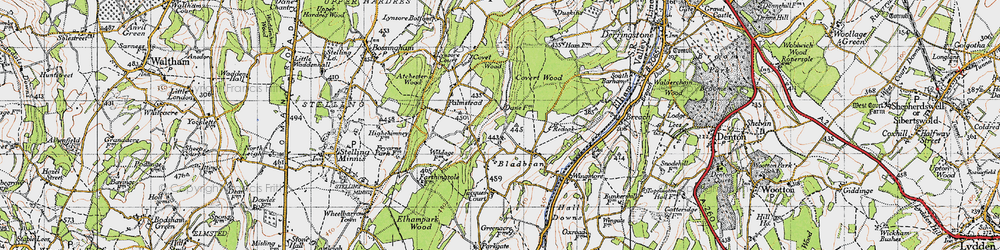 Old map of Bladbean in 1947