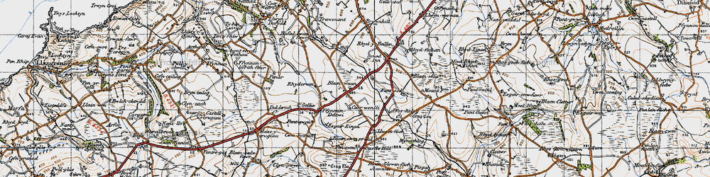Old map of Afon Soden in 1947