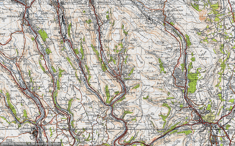 Old Map of Blaenau-Gwent, 1947 in 1947