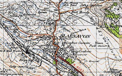 Old map of Blaenavon in 1947