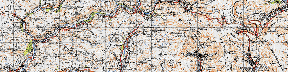 Old map of Bryn Siwrnai in 1947