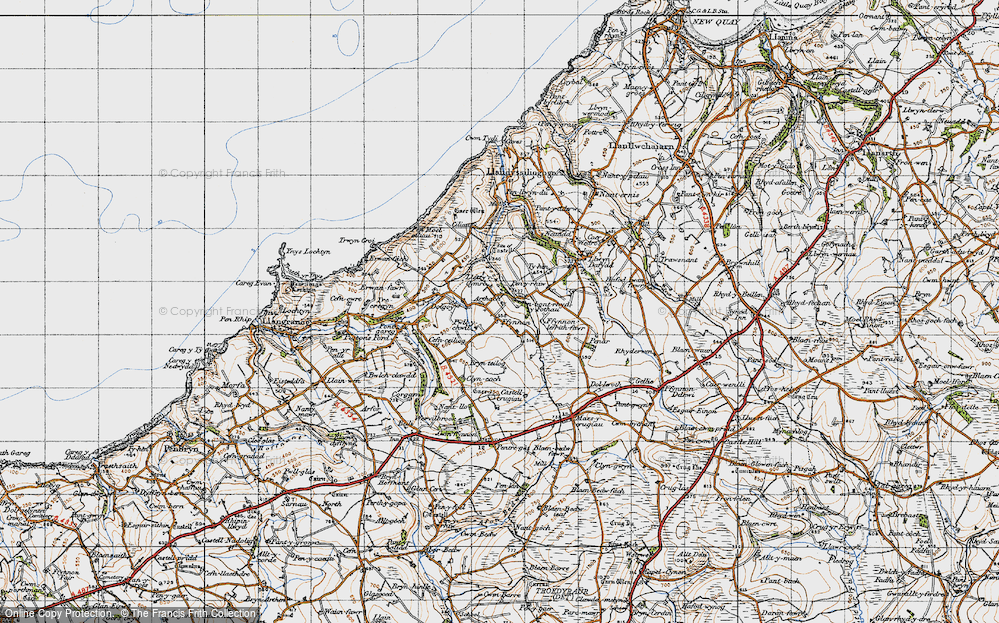 Old Map of Historic Map covering Brynteilog in 1947