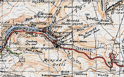 Old map of Blaengwynfi in 1947