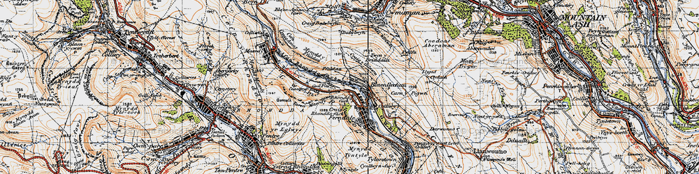 Old map of Blaenllechau in 1947