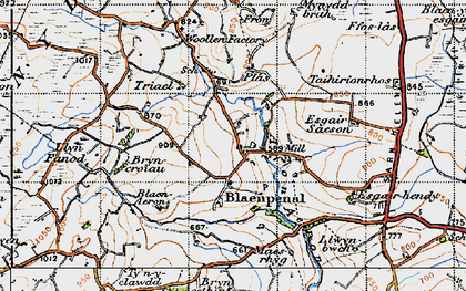 Old map of Blaenpennal in 1947