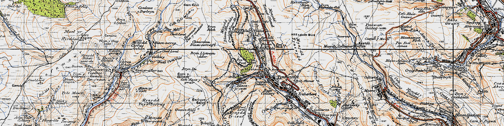 Old map of Blaenrhondda in 1947