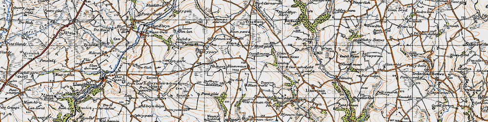 Old map of Blaendyflin in 1946