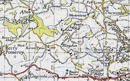 Old map of Afton in 1946