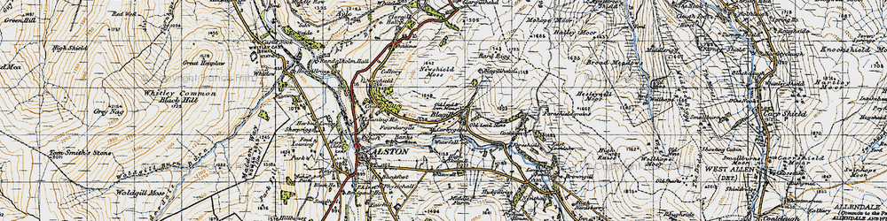 Old map of Broad Meadows in 1947