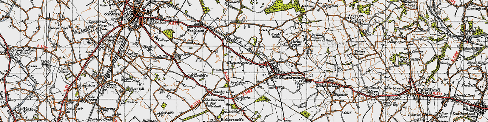 Old map of Blaguegate in 1947