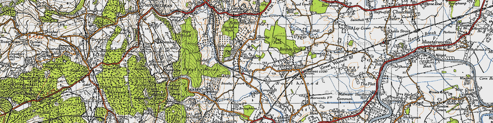 Old map of Blaisdon in 1947