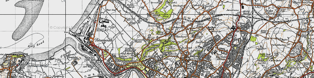Old map of Blaise Hamlet in 1946
