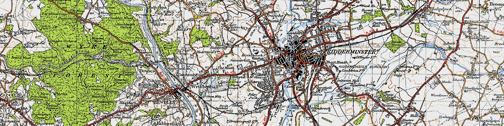 Old map of Blakebrook in 1947