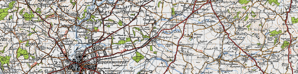 Old map of Blakedown in 1947