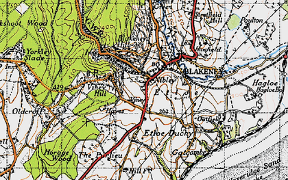 Old map of Blakeney in 1946