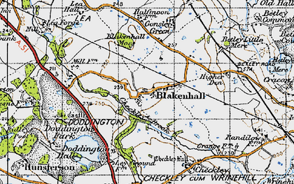 Old map of Blakenhall Moss in 1946