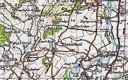 Old map of Blakeshall in 1947