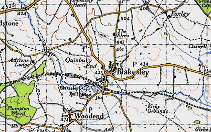 Old map of Blakesley in 1946