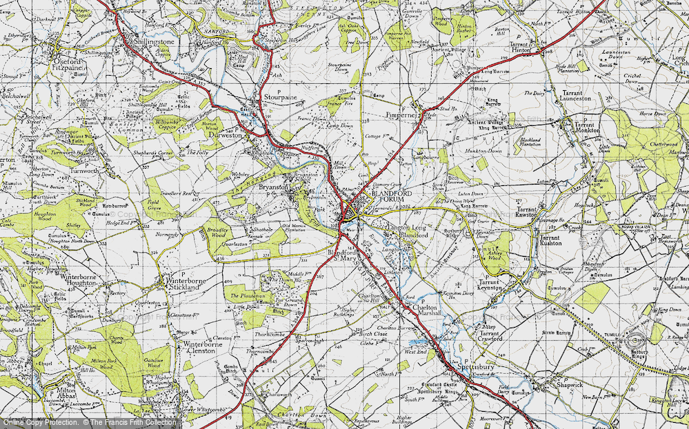 Old Map of Blandford Forum, 1945 in 1945