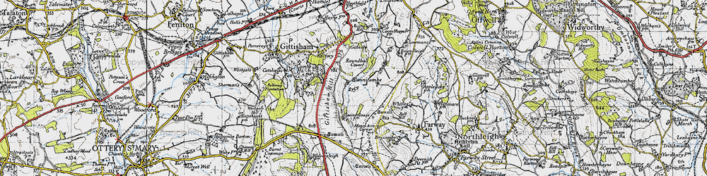 Old map of Blannicombe in 1946