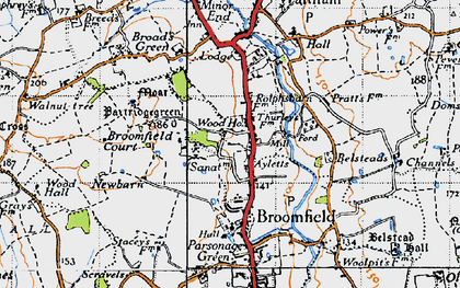 Old map of Blasford Hill in 1945