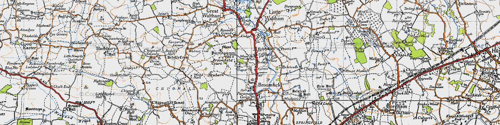 Old map of Blasford Hill in 1945