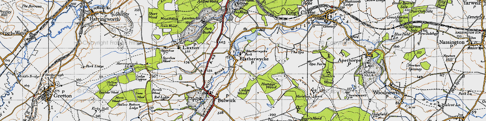 Old map of Blatherwycke in 1946